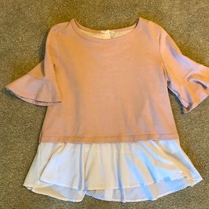 Layered sweater top, size medium